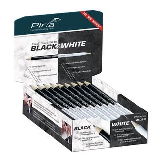 Pica Pica - Pennarello Classic For All Black & White L.24cm 2b Affilato Su Entrambi I Lati (per 50)