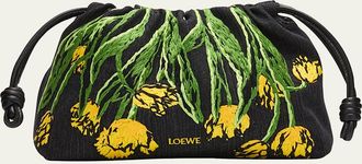 Loewe x Paulas Ibiza Flamenco Medium Shoulder Bag in Tulips Denim