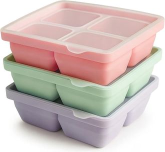 OEM Juego De 3 Bandejas De Silicona Para Cubitos De Hielo Con Tapas Extra&iacute;bles, Perfectas Para Bebidas Y Alimentos Fr&iacute;os