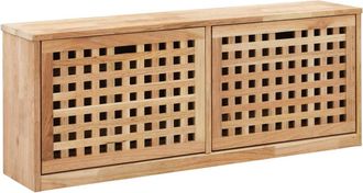 vidaXL Banco Zapatero De Madera Maciza De Nogal 94x20x38 Cm Vidaxl