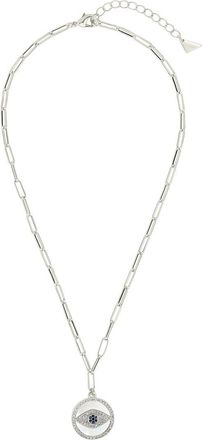 Sterling Forever Silver Cz Evil Eye Pendant Necklace