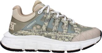 Versace Green Fabric Low Top Mens Sneakers