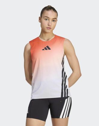 adidas Terrex Xperior Pro - Top senza maniche bianco/arancione semi impact