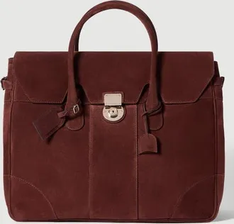 Brunello Cucinelli Suede boston bag in Burgundy at Nordstrom