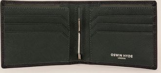 Oswin Hyde Mens Sloane Green Money Clip Wallet - Black