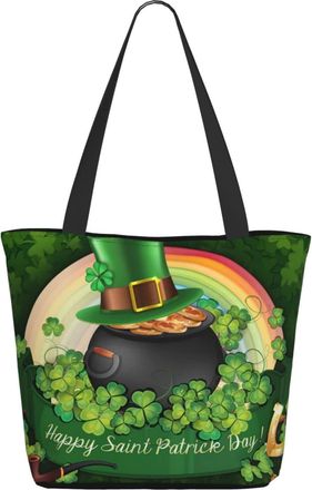 AOOEDM Leprechaun Hat Gold Coin Shamrock (2) Ladies Shopping Bag 13x11x7in.The Perfect ValentineS Day Gift.It Is The Best ValentineS Day Gift For Mom, Daught