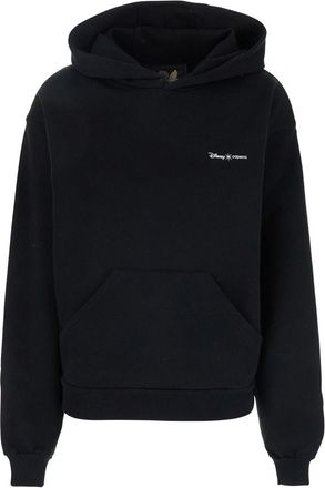 Coperni Black Sweatshirt With Logo Lettering And Front Kangaroo Pocket In Cotton Woman