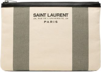 Saint Laurent Pre-owned Saint Laurent Canvas Beach Zip Clutch GUE414764 1215