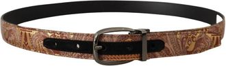 Dolce & Gabbana Embossed Leather Metal Buckle Belt - unisex - Riemen - Veelkleurig - ONE Size - Leer - Accessoires