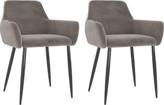 vidaXL Sillas De Comedor 2 Unidades Terciopelo Gris Claro Vidaxl