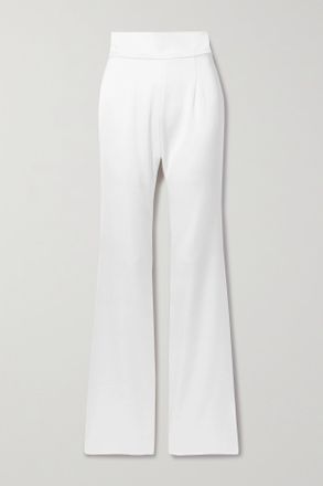 Galvan Pantaloni Svasati In Raso - Bianco