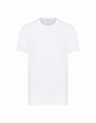 A|X Armani Exchange Mens Cotton Stretch Ring Logo White T-Shirt - Size: 40