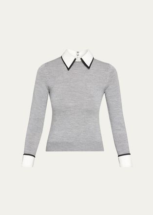 Alice & Olivia Porla Double Collar Sweater