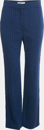 Sandro Blue Jacquard Crepe Amparo Pants
