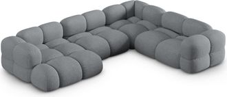 Cosmopolitan Design Sof&aacute; esquinero panor&aacute;mico derecho 5 plazas tejido estructural gris