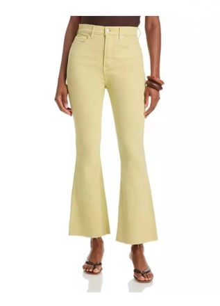 Veronica Beard Carson High Rise Ankle Flare Jeans In Pistachio
