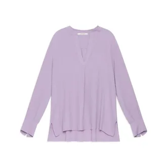 Maliparmi Blouses, female, Purple, Size: XL Fluid Crepe Shirt