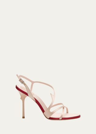 Roger Vivier 100mm Epine Satin Asymmetric Crisscross Sandals