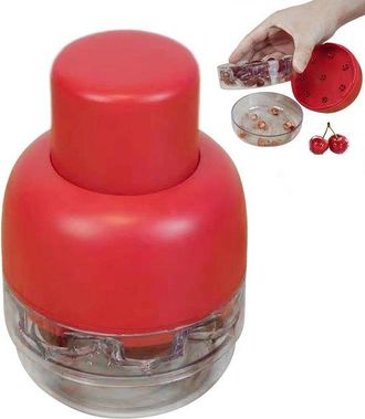 OEM Deshuesador De Cerezas - Extractor De Fruta - Procesamiento R&aacute;pido De Cerezas - 8 Ranuras A La Vez - 10x10x14,5 Cm - Rojo