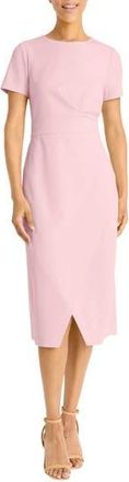 Maggy London Short Sleeve Tulip Hem Midi Dress in Shell Pink at Nordstrom Rack, Size 4