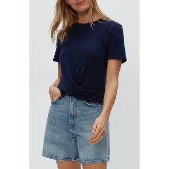 Michael Stars Hollis Criss Cross T-Shirt in Nocturnal at Nordstrom, Size X-Small