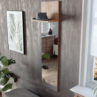 Vicco Perchero De Pared Siri, Roble Dorado, 36 X 135 Cm Con Espejo
