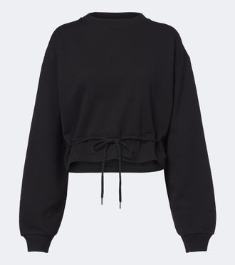 Dries Van Noten Cropped cotton jersey sweatshirt