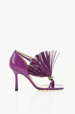Bottega Veneta Leather Sandals LOUNGE with Fringed Detail 9cm Bottega Veneta