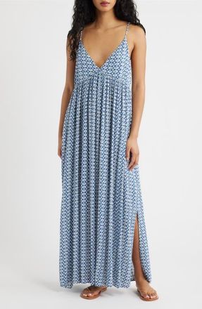 Rip Curl Floral Print Sleeveless Maxi Dress in Vintage Navy at Nordstrom, Size Xx-Small