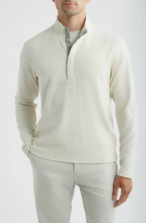 Johnnie-O Ransel Quarter Snap Placket Pullover in Cream at Nordstrom, Size Xx-Large