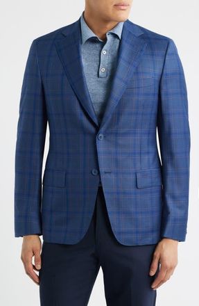 Samuelsohn Blue Plaid Wool Sport Coat at Nordstrom, Size 40 Regular