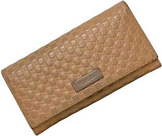 Gucci Microguccissima Beige Micro Gg Leather Long Wallet (Bi-Fold) (Pre-Owned)