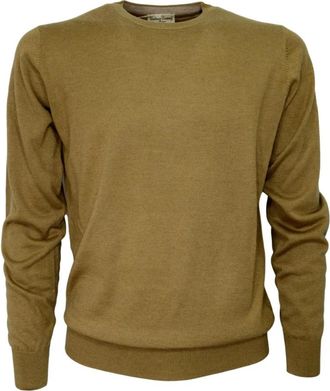 Cashmere Company Maglia Girocollo Iu 203901 - Heren - Ronde hals truien - Groen - 4XL - Wol - Truien & Vesten