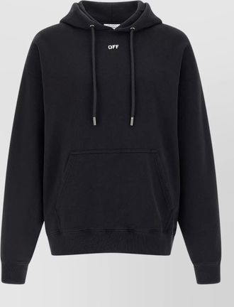 Off-white cotton printed hoodie