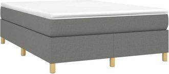 vidaXL Box Spring Bed Frame Dark Grey Double Fabric (UK/IE/FI/NO only) vidaXL