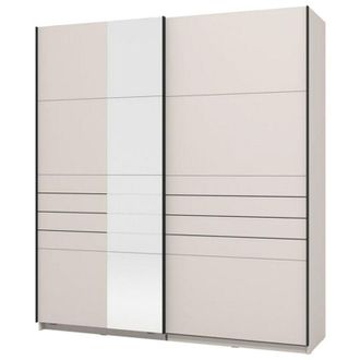 Dmora Guardaroba Grande Siri, Armadio Camera da Letto Appendiabiti, 2 Ripiani, Apertura Scorrevole, 195x217.5h cm Bianco Crema