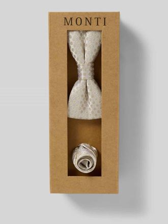 Monti Seidenfliege im Set mit Einstecktuch in Beige, Größe 1