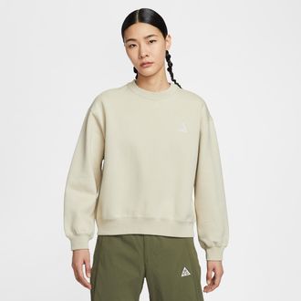 Nike Womens Nike ACG Tuff Fleece Therma-FIT Crew-Neck Sweatshirt in Brown | IH0715-229