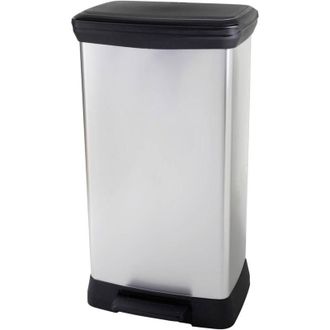 Curver Deco bin metalics 254620 Bidone della spazzatura 46 l (l x a x p) 407 x 749 x 307 mm Argento, Nero 1 pz. - Curver