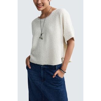 Luukaa D'Celli Sloana Textured Hemp & Cotton Blouse in Nature at Nordstrom, Size X-Large