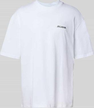 Pegador Oversized T-Shirt mit Label-Print Modell MILES in Weiss, Größe XXL