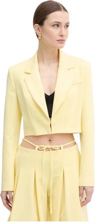 Fracomina Blazer - Dames - Blazers - Geel - M - Katoen - Jassen