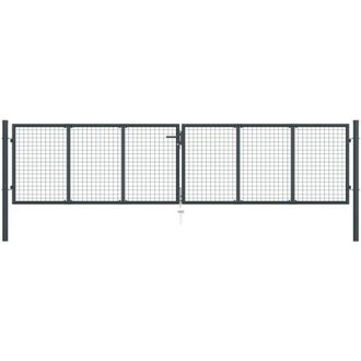 vidaXL Vidaxl - Cancello per Giardino in Acciaio Zincato 400x150 cm Grigio
