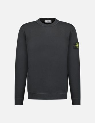 Stone Island Mens Stone Island Old Effect Crewneck Sweatshirt Black - Size: 40