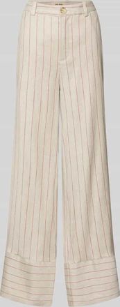 Mos Mosh Wide Leg Pants aus Leinen-Mix mit Eingrifftaschen in Hellrot, Gr&ouml;&szlig;e 34