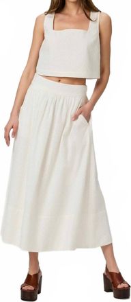Paige Ojai Eyelet Midi Skirt In White