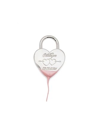 Ottolinger Pendente Otto Heart Lock Keychain - Argento