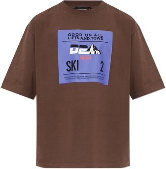 Dsquared2 Katoenen T-shirt Met Print - Heren - T-shirts - Bruin - S - Katoen - Tops