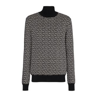 Balmain Turtlenecks, male, Black, M, Wool Turtleneck Jumper