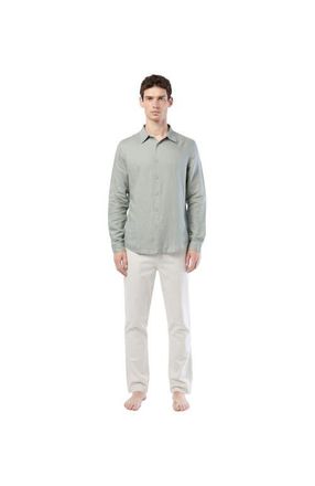 Onia Air Linen Long Sleeve Shirt in Sage at Nordstrom, Size X-Large